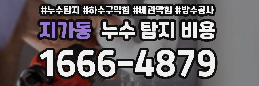 지가동 누수 탐지 비용