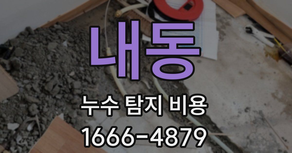 내동 누수 탐지 비용