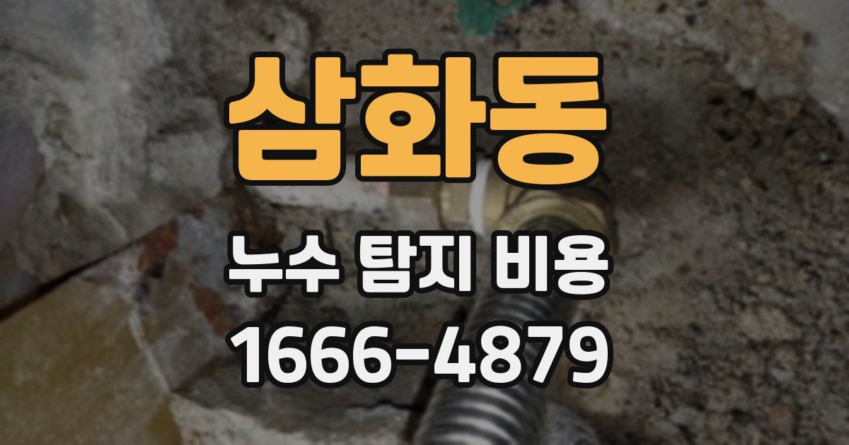 삼화동 누수 탐지 비용
