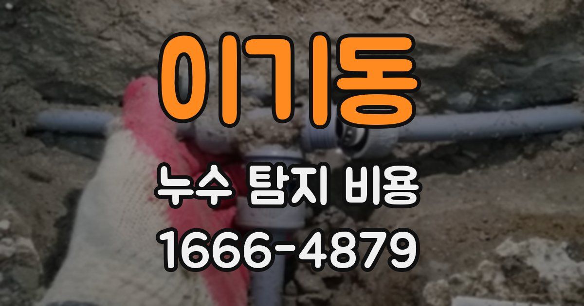 이기동 누수 탐지 비용