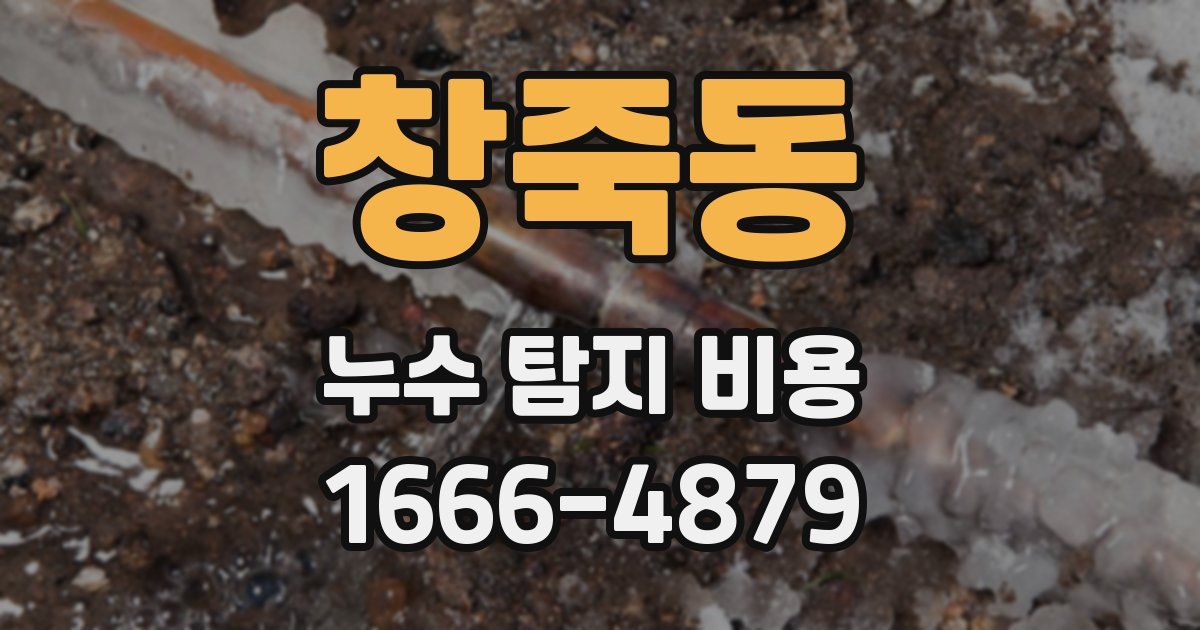 창죽동 누수 탐지 비용