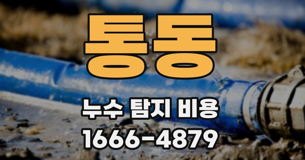 통동 누수 탐지 비용