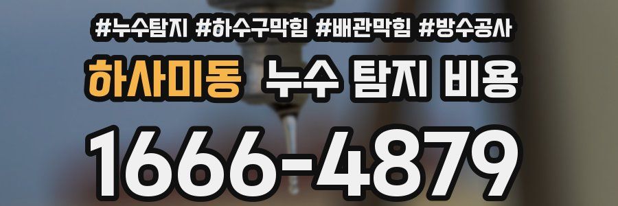하사미동 누수 탐지 비용