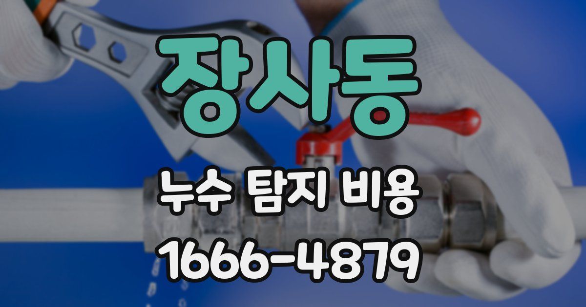장사동 누수 탐지 비용
