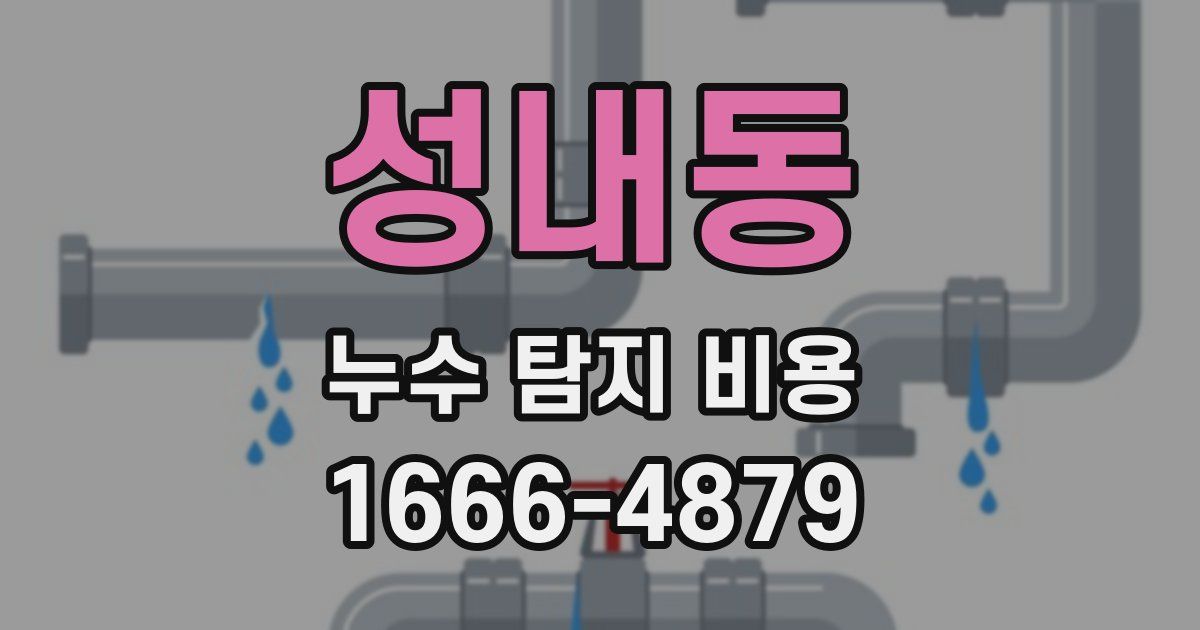 성내동 누수 탐지 비용
