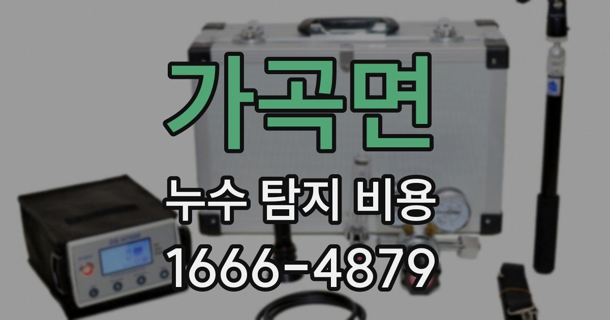 가곡면 누수 탐지 비용