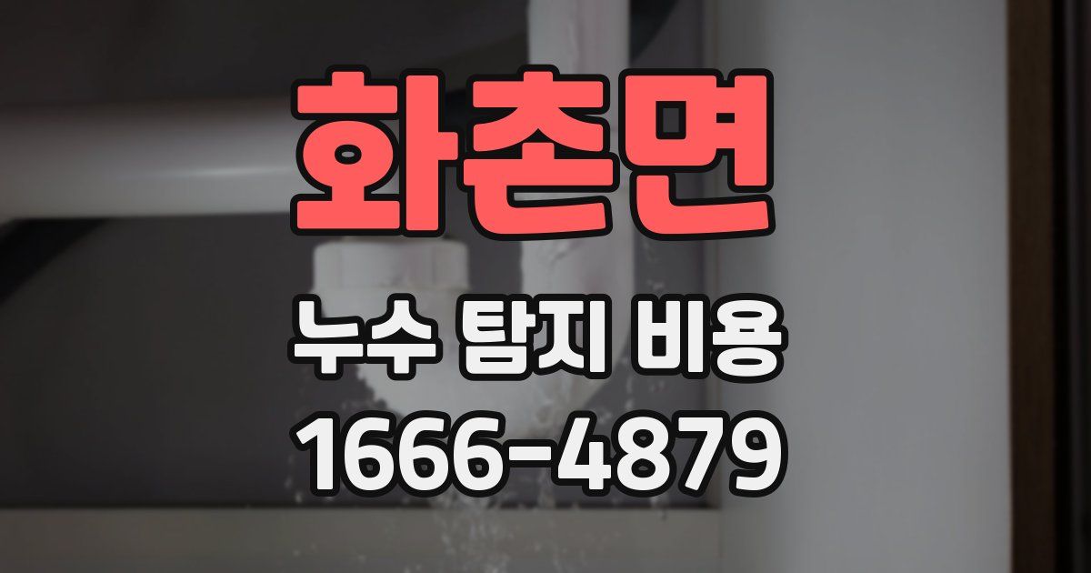 화촌면 누수 탐지 비용