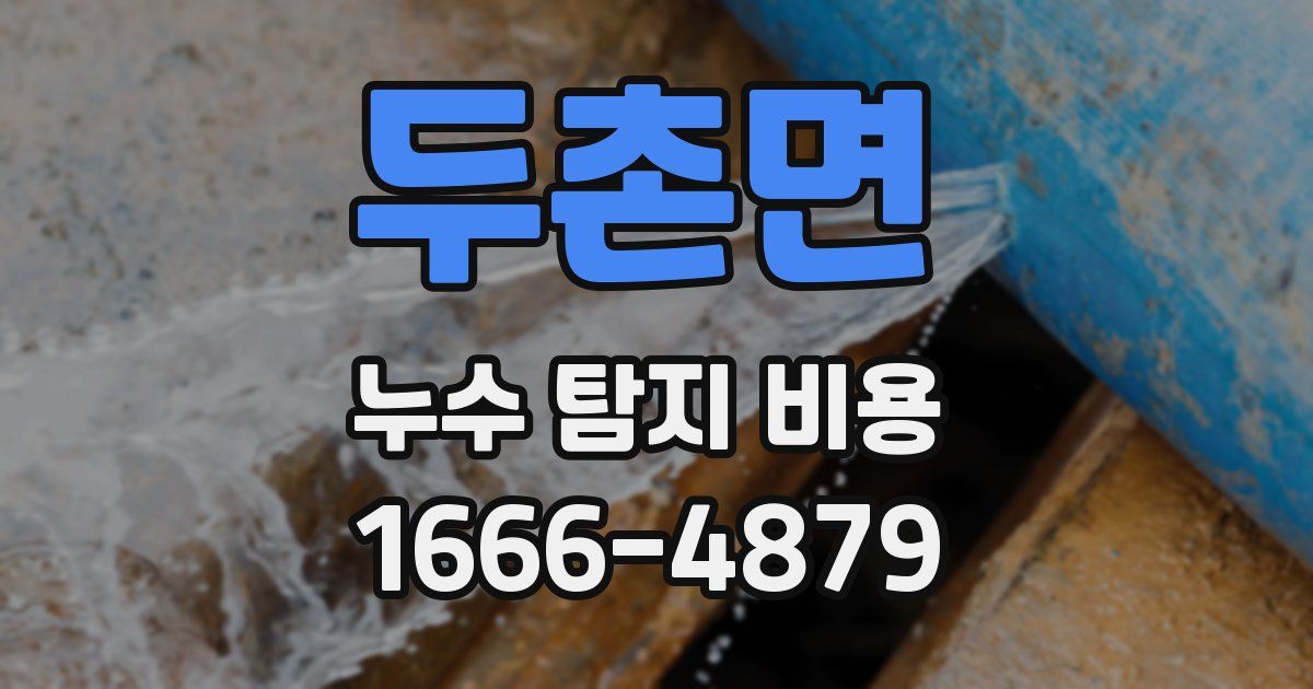 두촌면 누수 탐지 비용