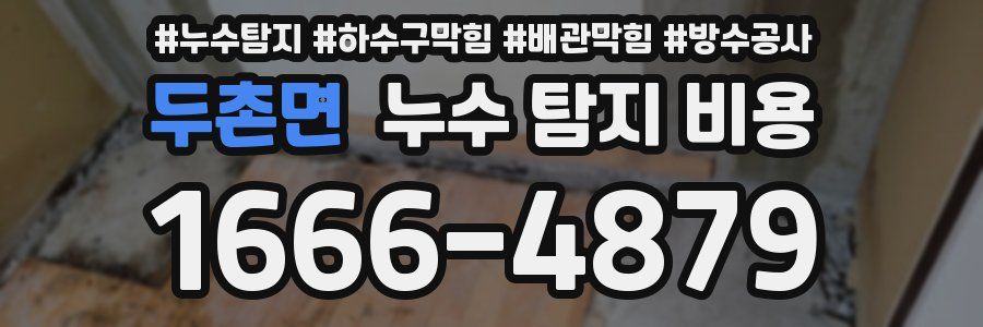 두촌면 누수 탐지 비용