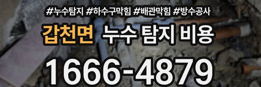 갑천면 누수 탐지 비용