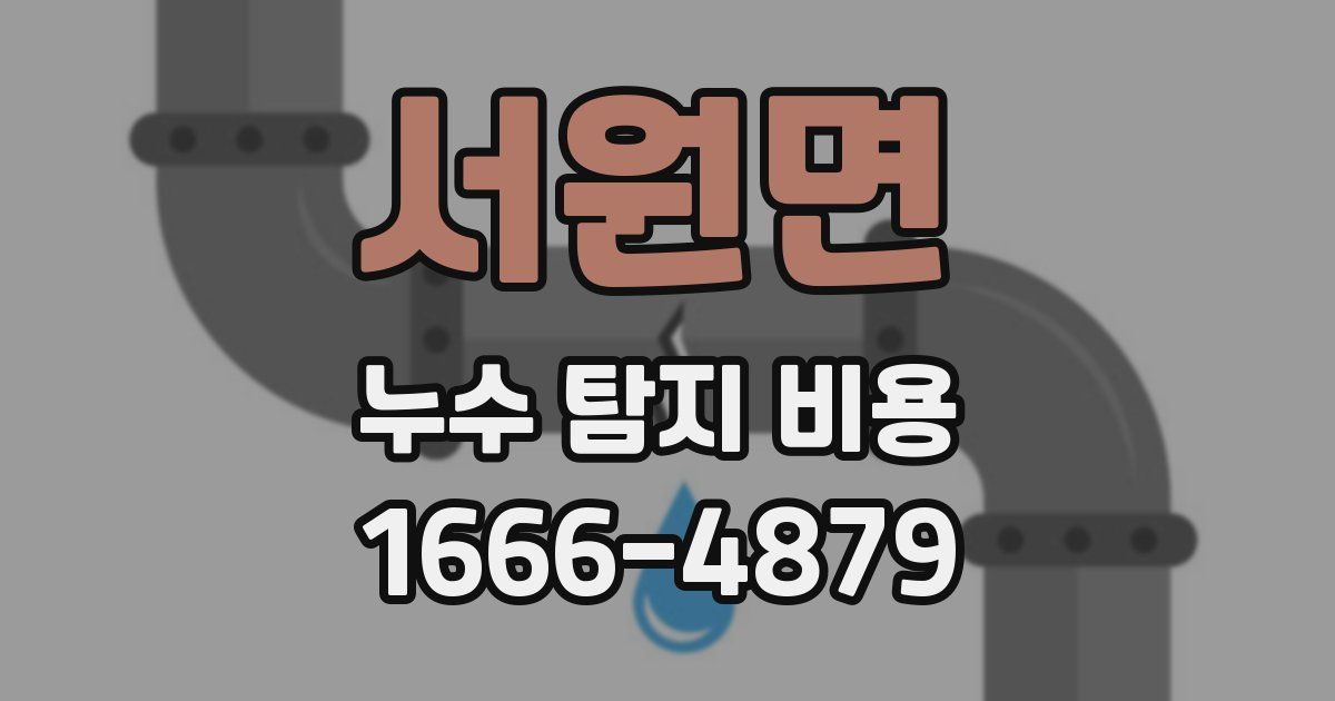 서원면 누수 탐지 비용