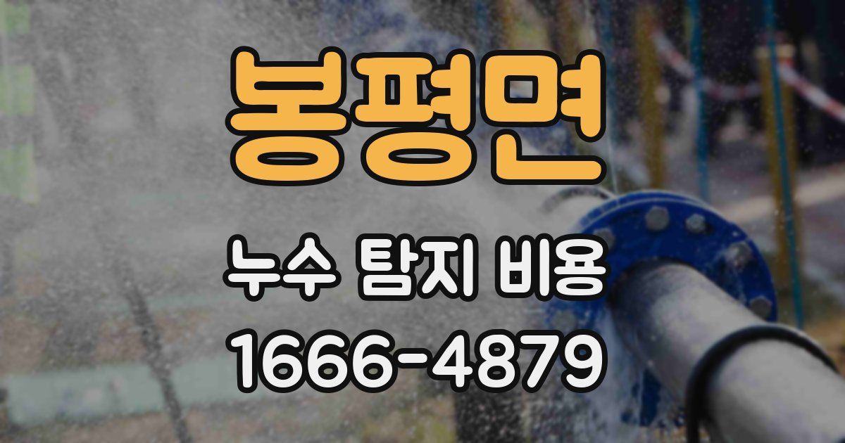 봉평면 누수 탐지 비용