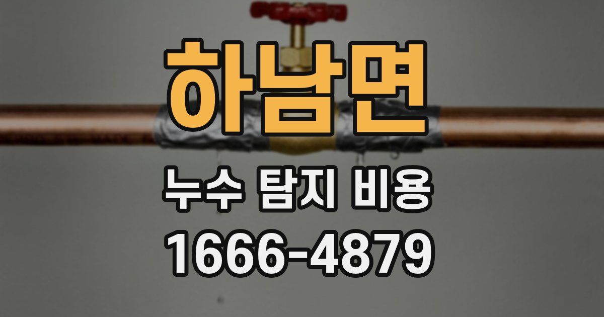 하남면 누수 탐지 비용
