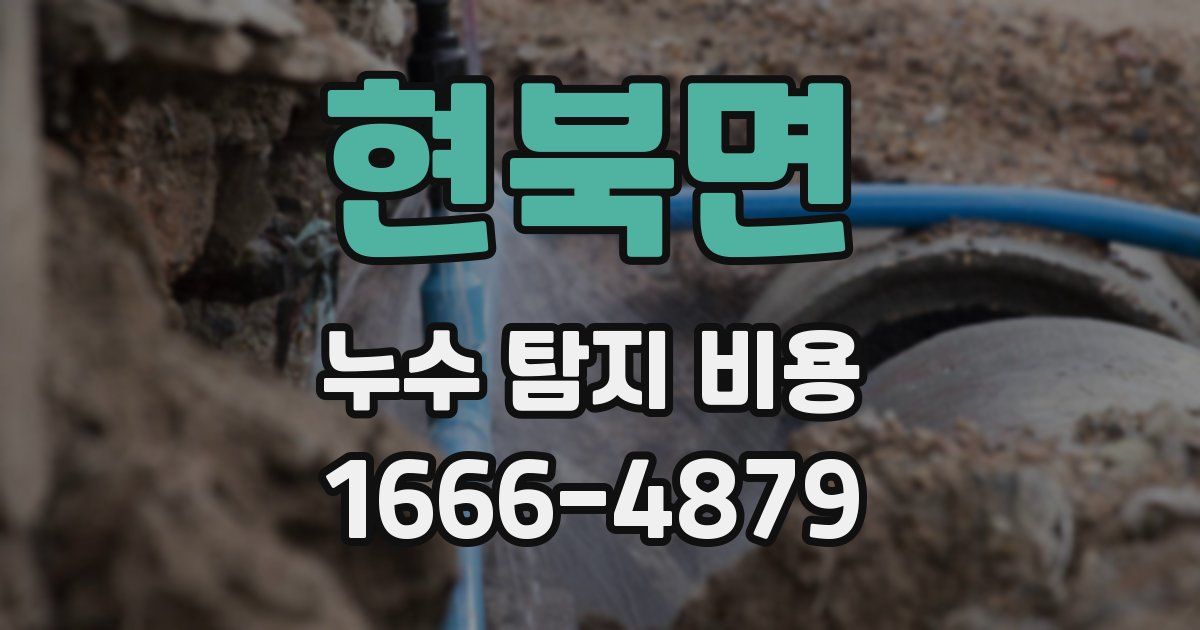 현북면 누수 탐지 비용