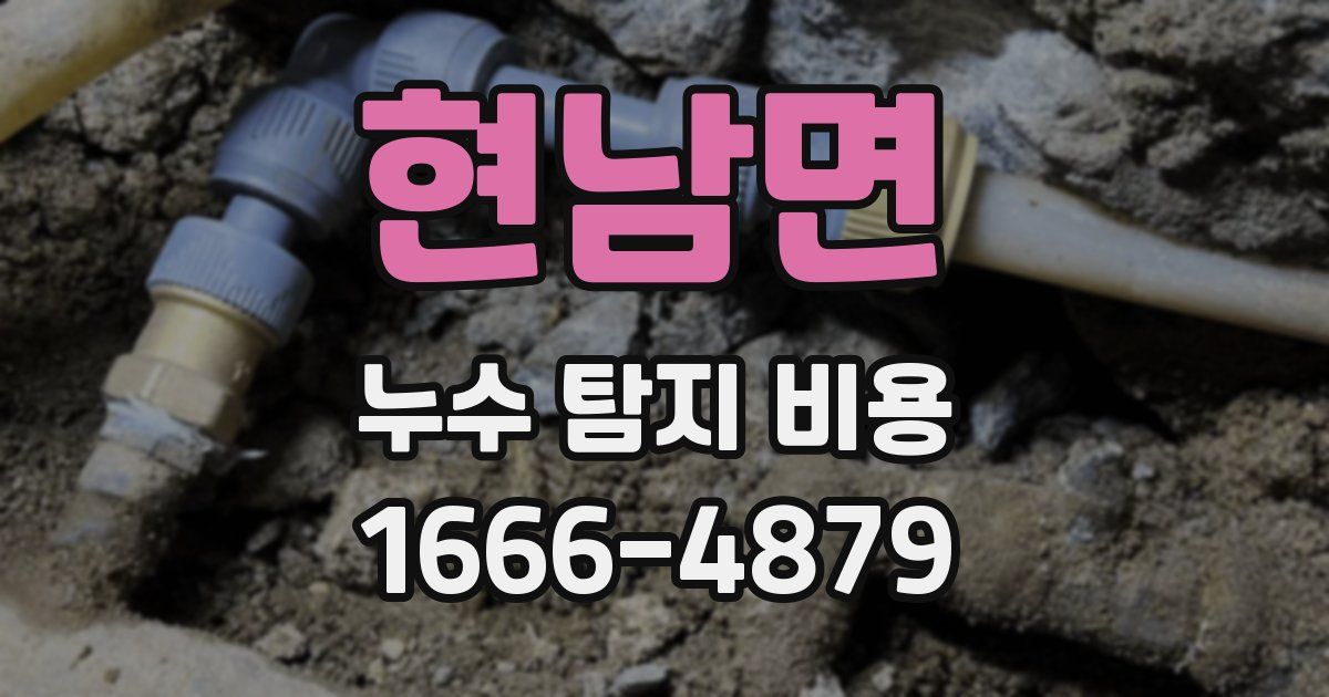 현남면 누수 탐지 비용
