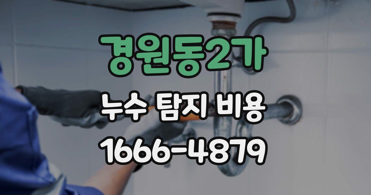 경원동2가 누수 탐지 비용
