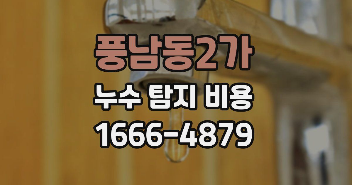 풍남동2가 누수 탐지 비용
