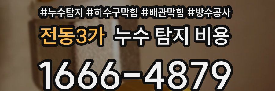 전동3가 누수 탐지 비용