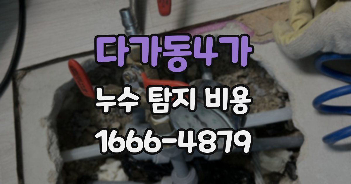 다가동4가 누수 탐지 비용