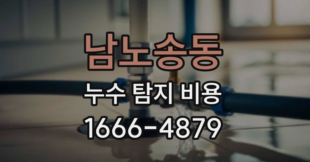 남노송동 누수 탐지 비용