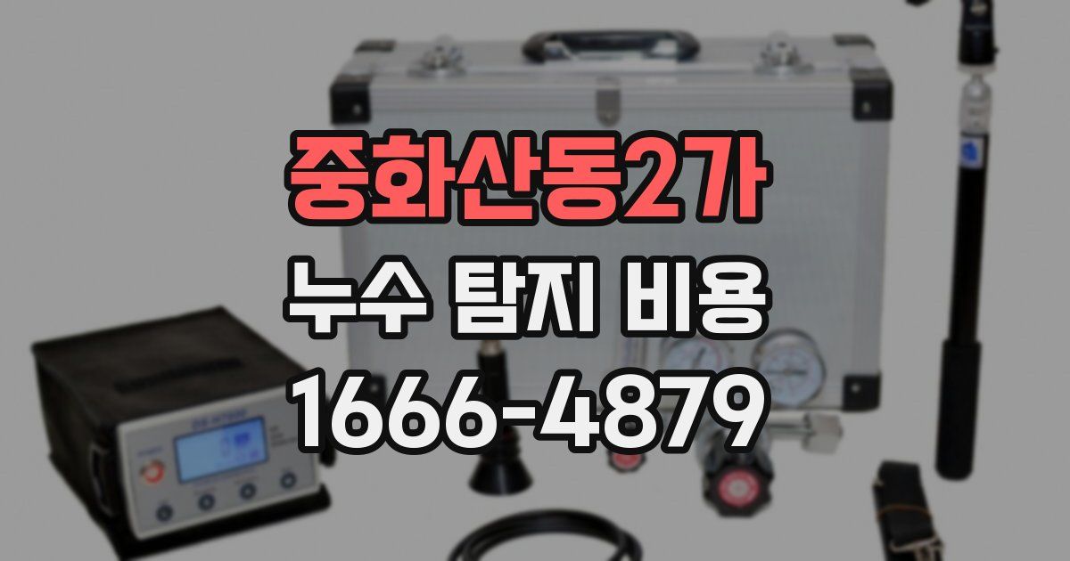 중화산동2가 누수 탐지 비용