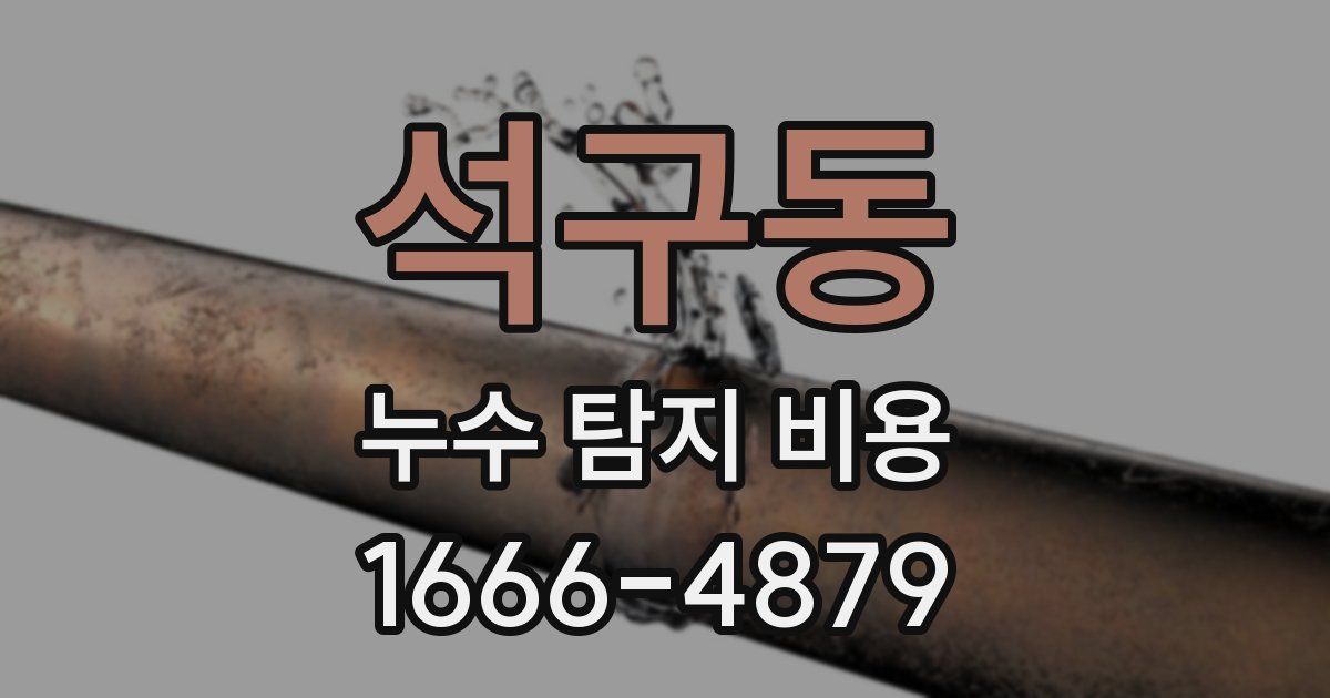 석구동 누수 탐지 비용