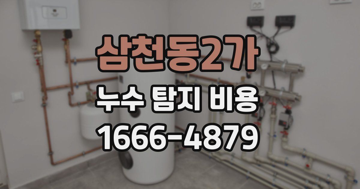 삼천동2가 누수 탐지 비용