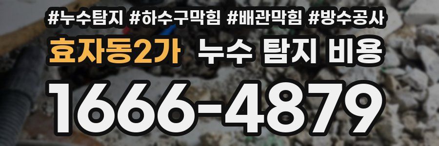 효자동2가 누수 탐지 비용