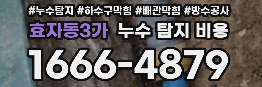 효자동3가 누수 탐지 비용