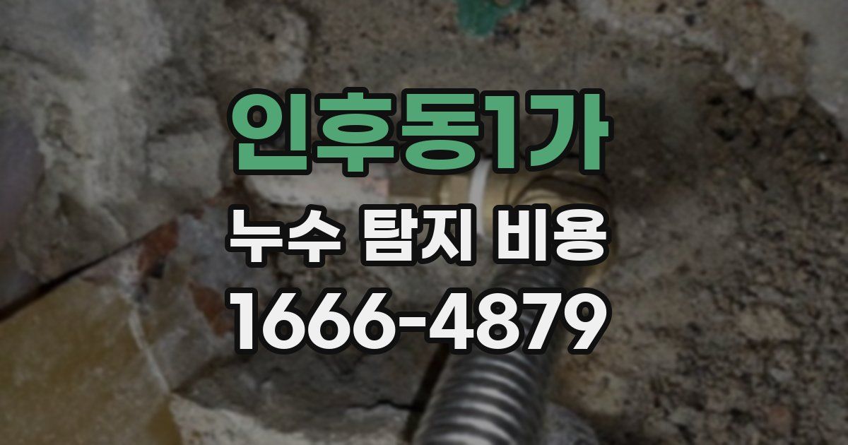 인후동1가 누수 탐지 비용