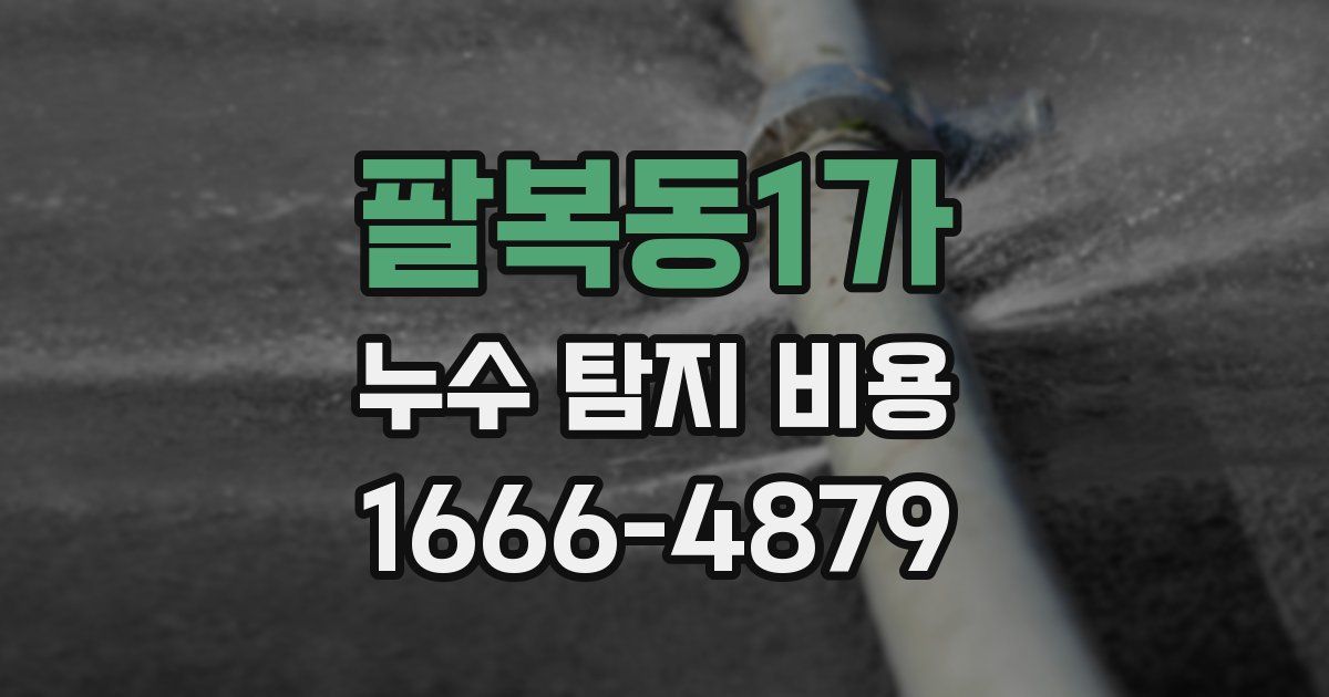 팔복동1가 누수 탐지 비용