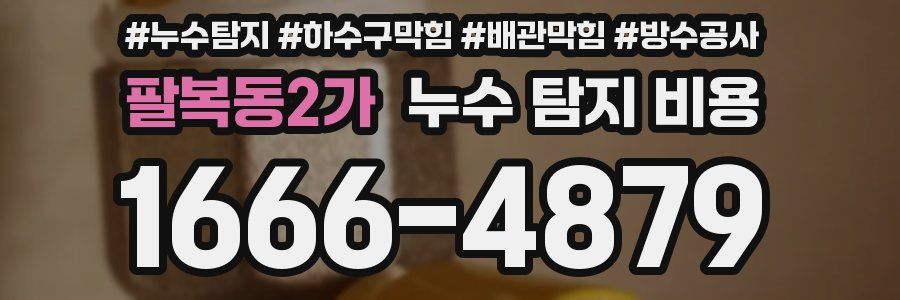 팔복동2가 누수 탐지 비용