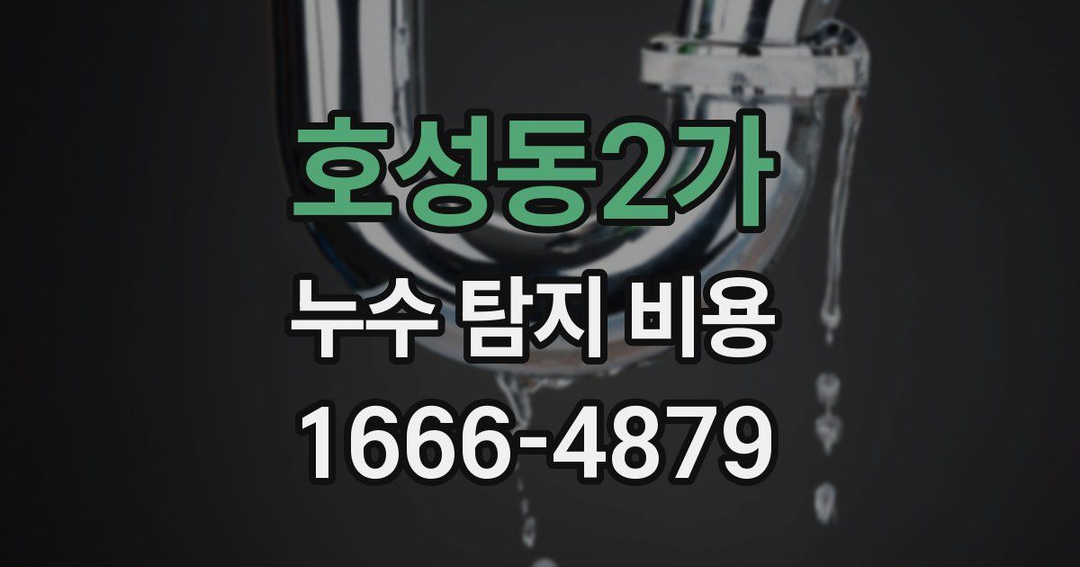 호성동2가 누수 탐지 비용