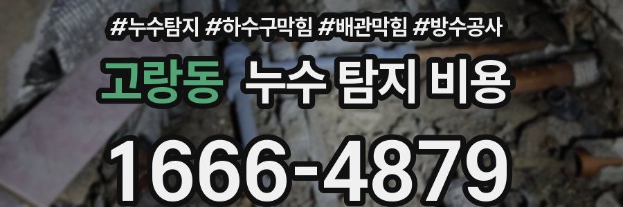 고랑동 누수 탐지 비용
