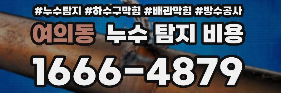 여의동 누수 탐지 비용