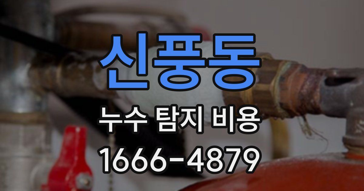 신풍동 누수 탐지 비용