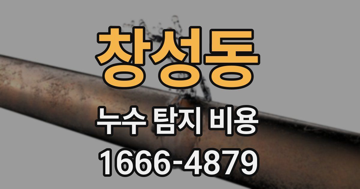 창성동 누수 탐지 비용