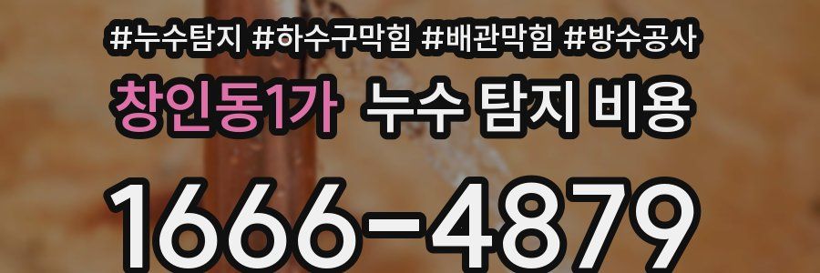 창인동1가 누수 탐지 비용