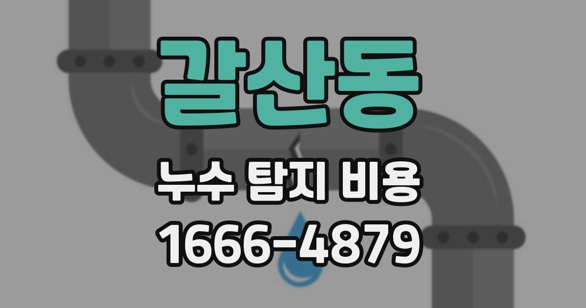 갈산동 누수 탐지 비용