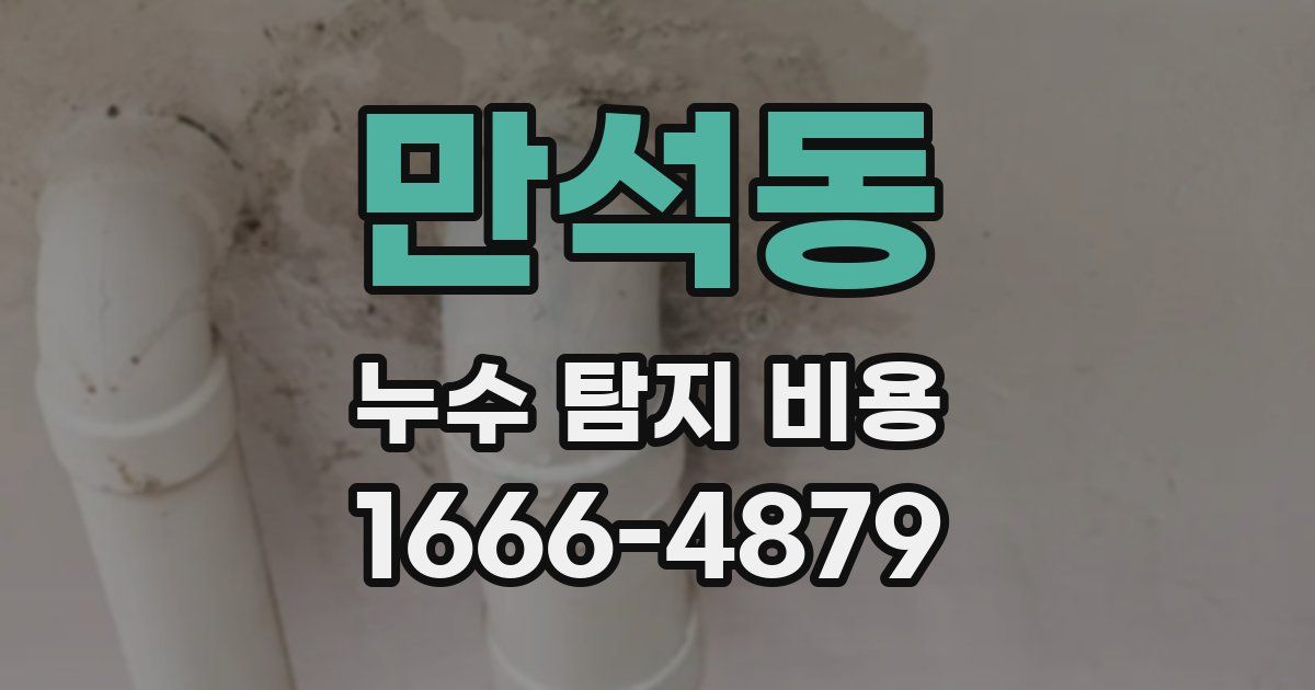 만석동 누수 탐지 비용