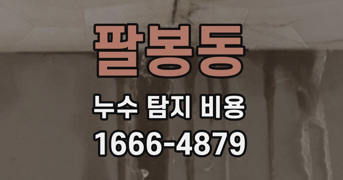 팔봉동 누수 탐지 비용