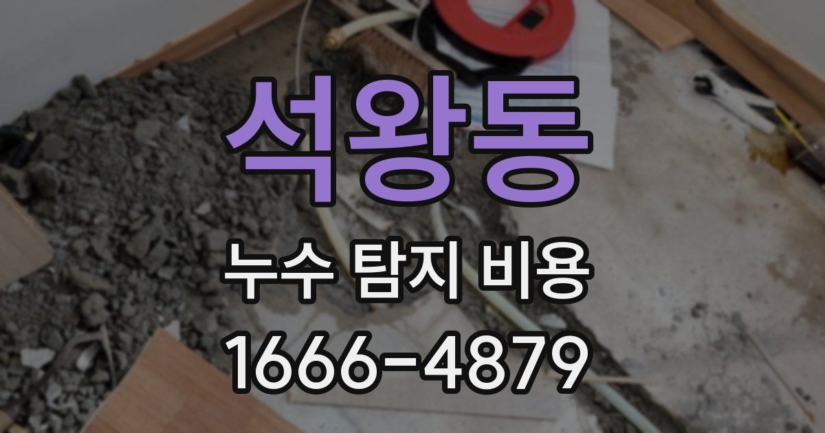 석왕동 누수 탐지 비용