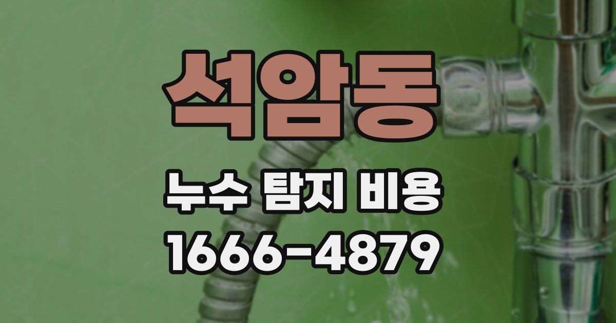 석암동 누수 탐지 비용