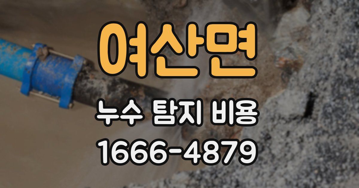 여산면 누수 탐지 비용
