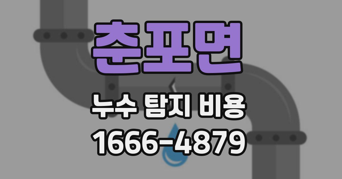 춘포면 누수 탐지 비용