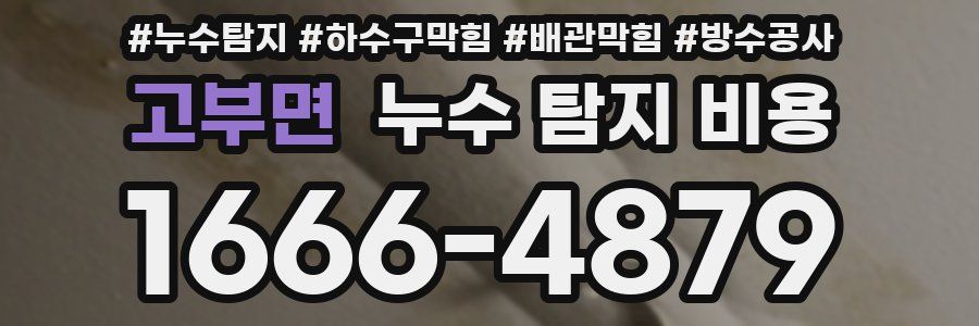 고부면 누수 탐지 비용