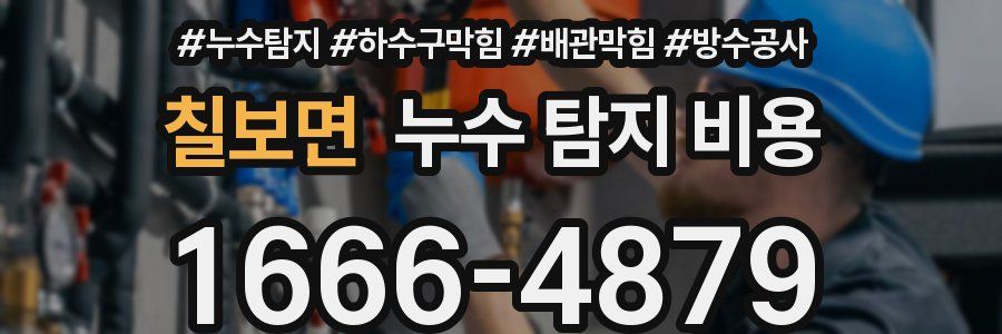 칠보면 누수 탐지 비용