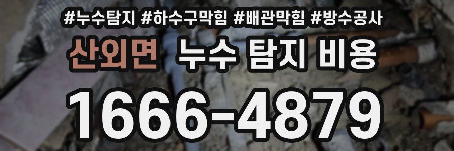 산외면 누수 탐지 비용