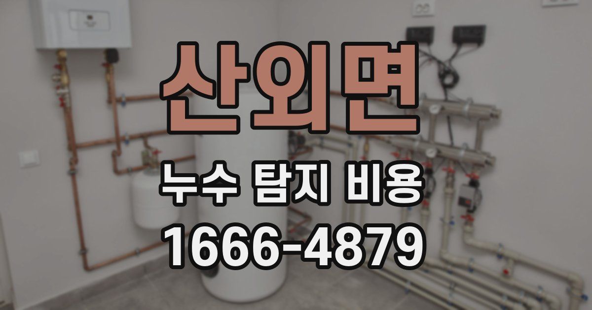 산외면 누수 탐지 비용