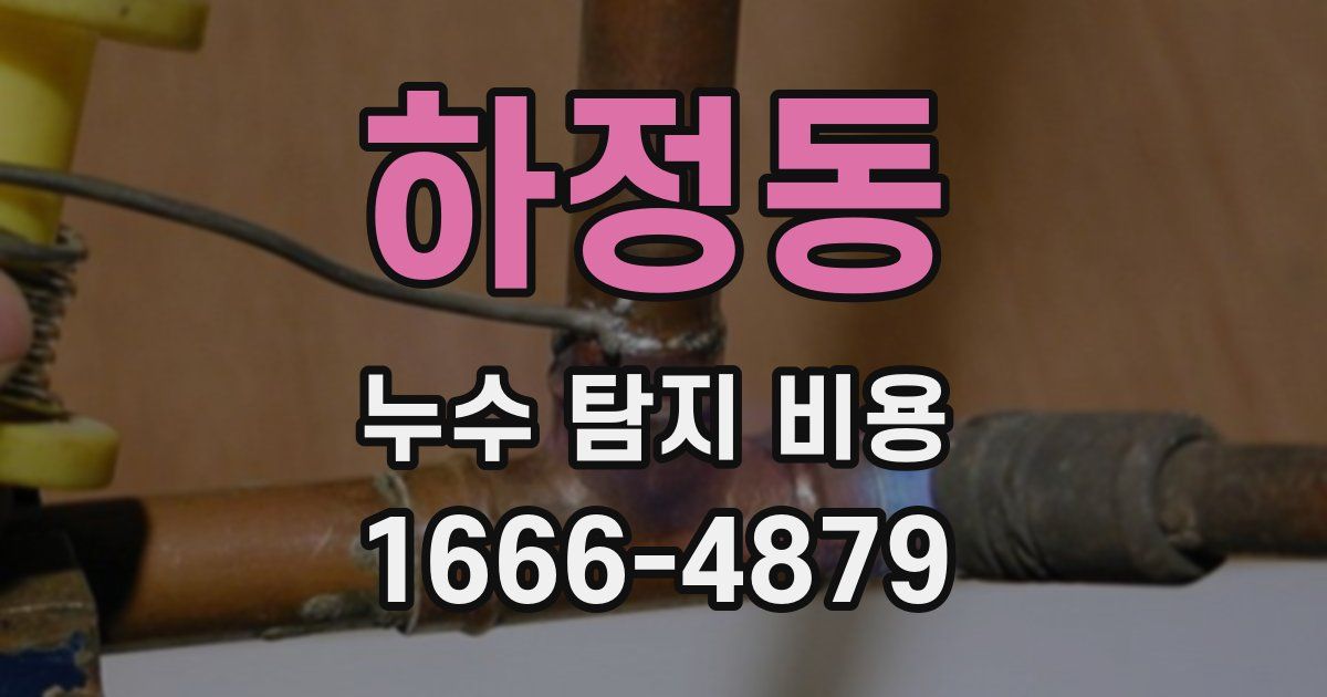 하정동 누수 탐지 비용